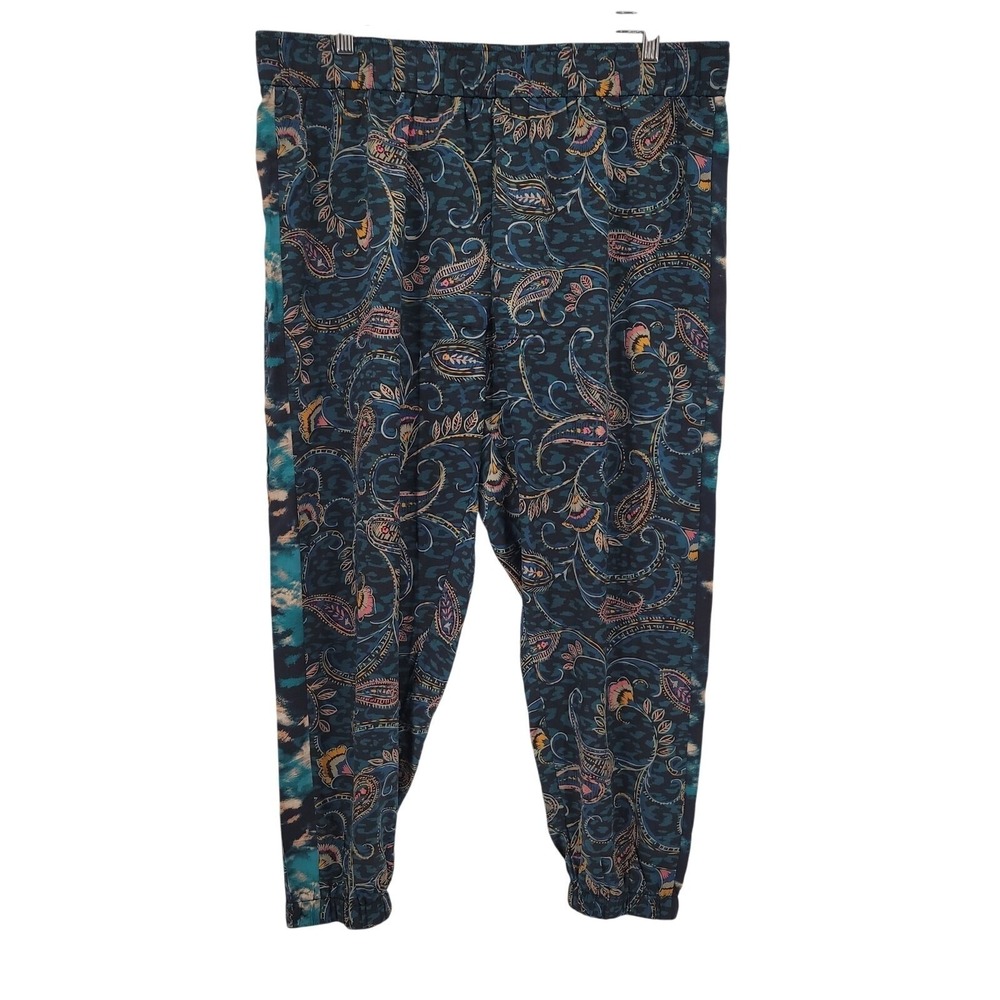 Johnny Was Workshop Silk Paisley Joggers Womens Size XL Boho Lounge Pants